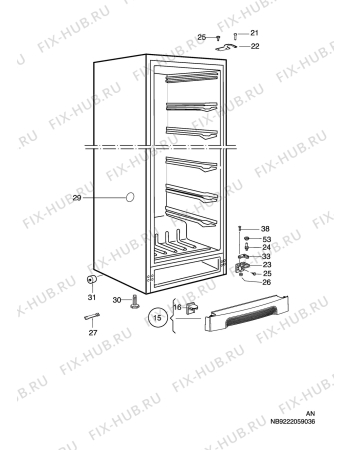 Взрыв-схема холодильника Electrolux EUF29400AC - Схема узла C10 Cabinet